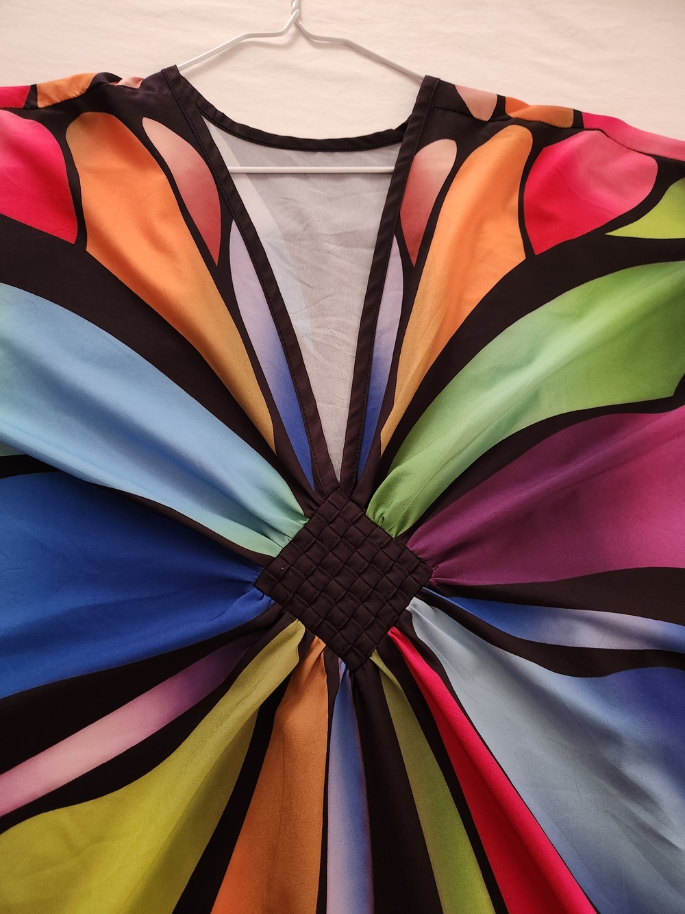 Colorful Butterfly Caftan Maxi Swim Cover Up One Size M–2XL - Picture 3 of 8